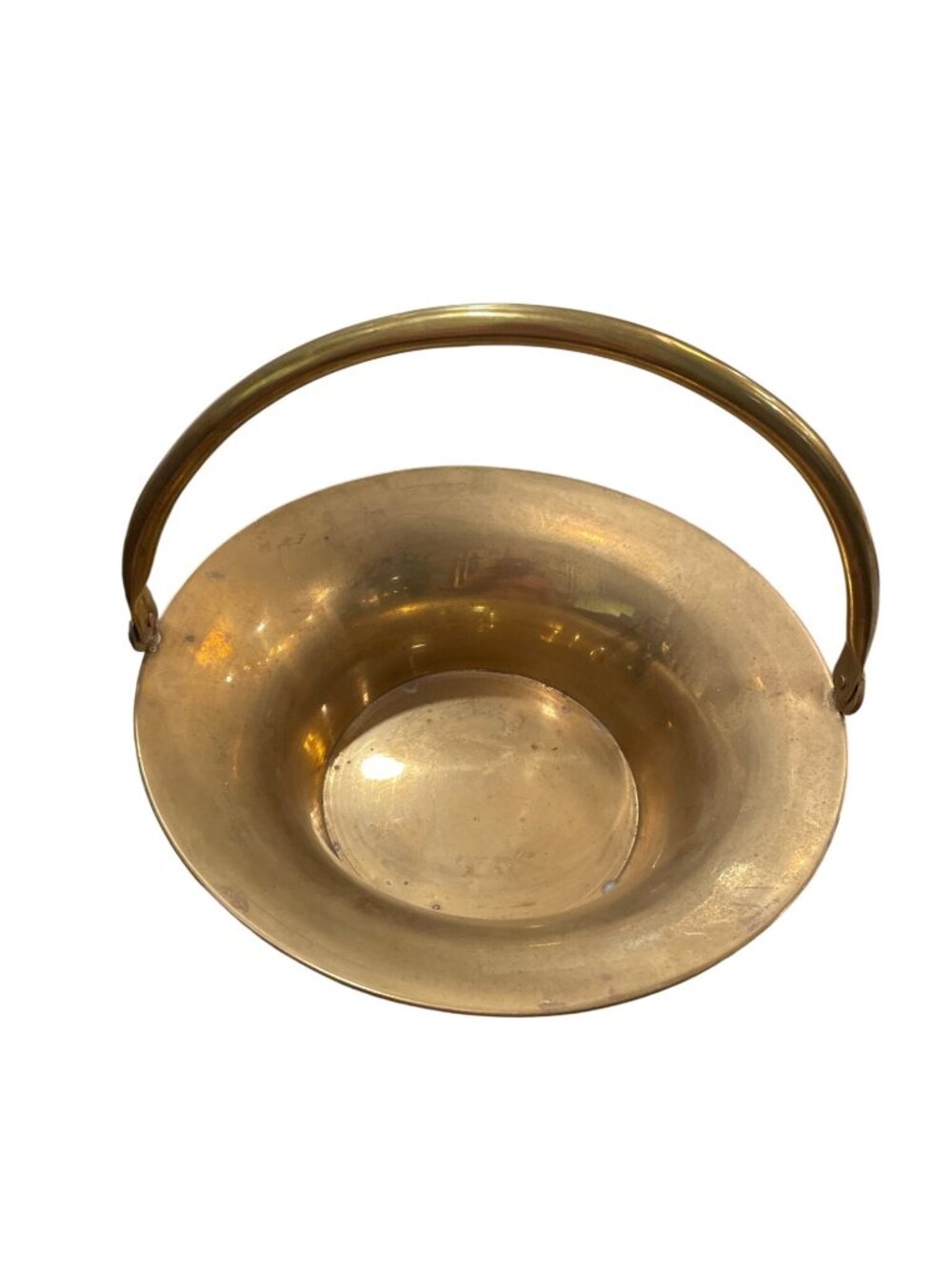 Hosley Vintage large solid brass basket India made sz 11.5"x11"x4" SKU 10-222